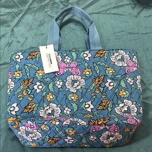 Vera Bradley Blue with Pink and Yellow Floral Pattern lunchbox